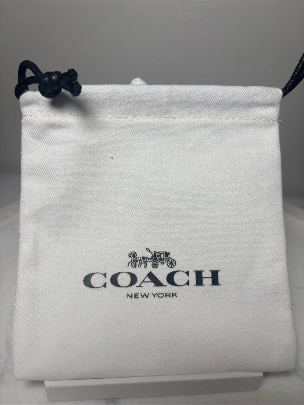 COACH Gold-Tone Hoop Earrings with Black Signature Pattern NWT comes w/ Dusty